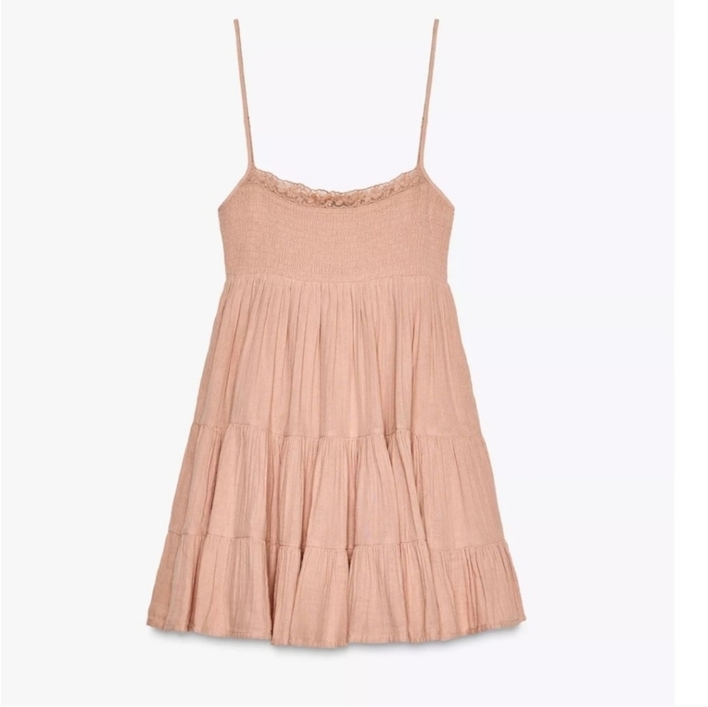Pink Lace Chiffon Short Dress